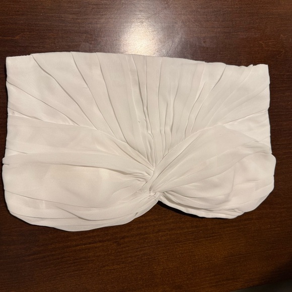 David Bridal, Strapless White twist top - Picture 2 of 6